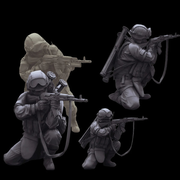 Modern US Tactical Operators Squad with Body Armor 1/35 Resin Figure Kit