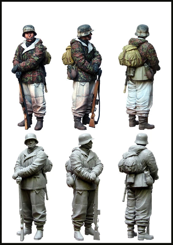 1/35 Modern German Infantry with Submachine Gun, Resin Model Figure Kit, Unassembled and Unpainted