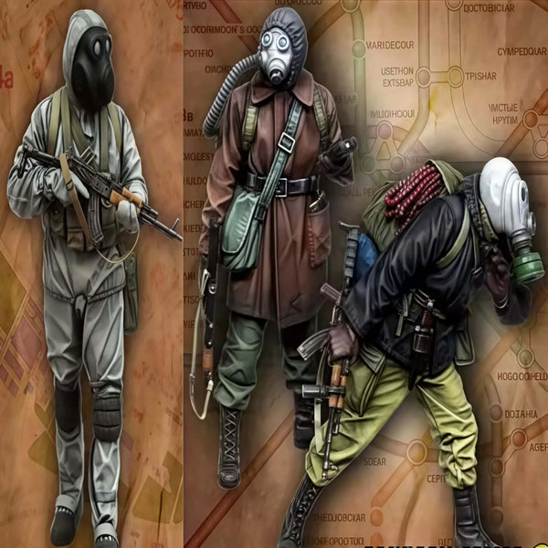 1/35 Modern CBRN Soldiers, 3 Figures, Resin Model Figure Kit, Unassembled and Unpainted