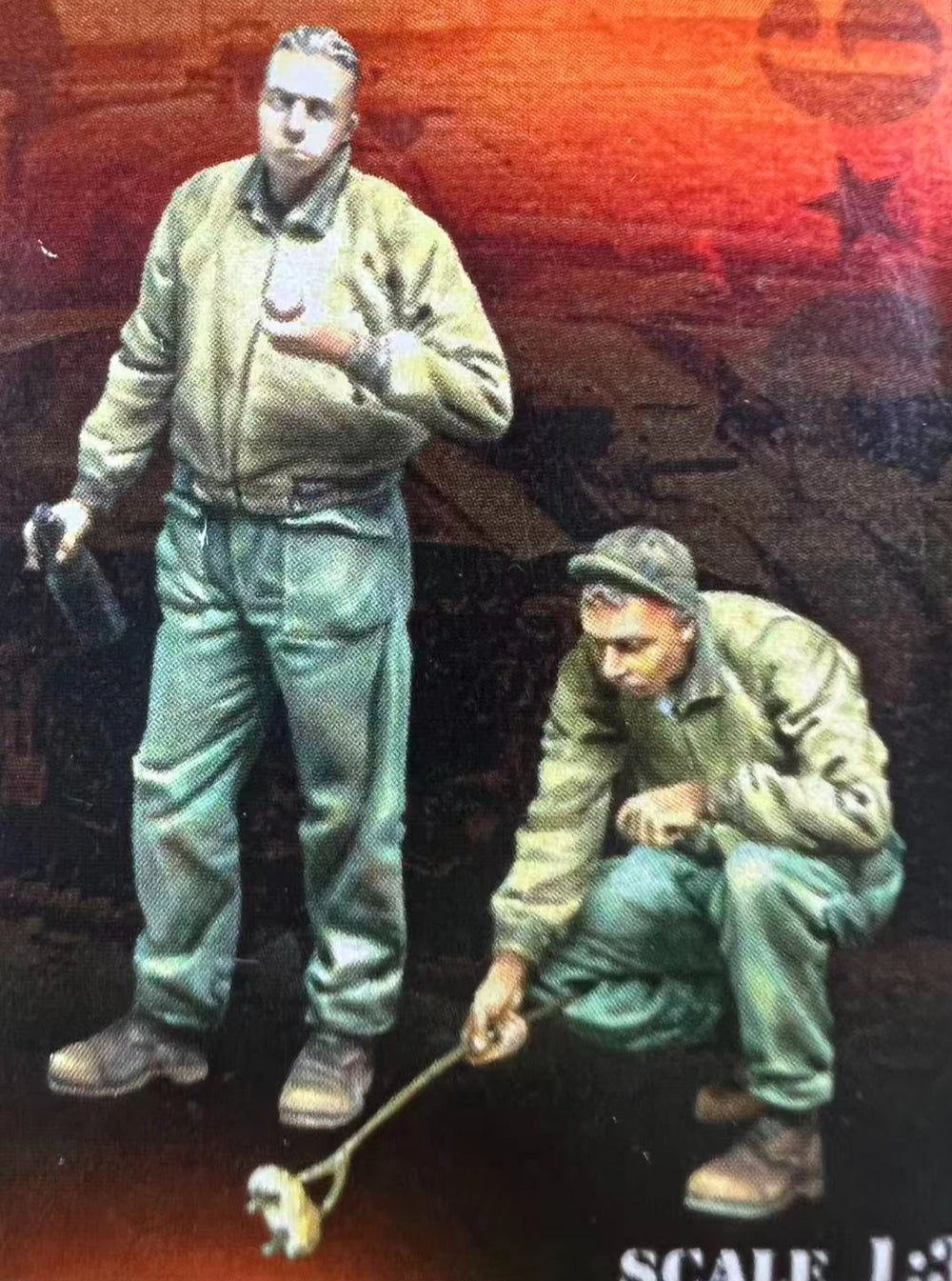 1/35 WWII German Soldier Bread Baking Scene, 2 Figures, Resin Model Figure Kit, Unassembled and Unpainted