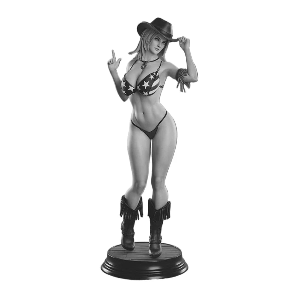 75mm Bikini Cowgirl Pinup, Resin Model Figure Kit, Unassembled and Unpainted