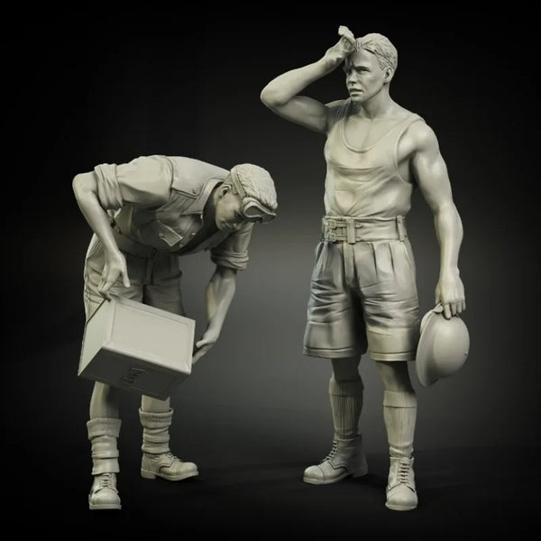 1/35 WWII British RAF North Africa, 4 Figures, Resin Model Figure Kit, Unassembled and Unpainted
