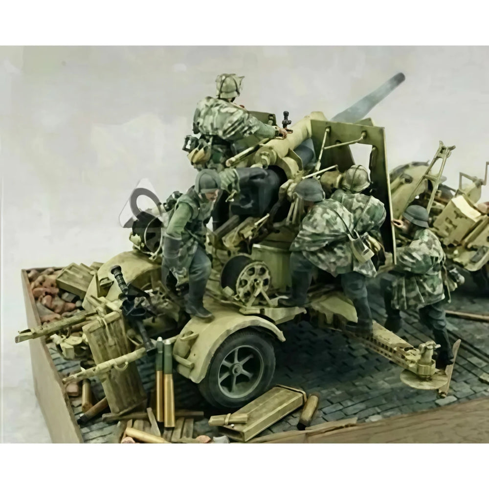 1/35 WWII German Flak Gun Crew, 5 Figures, Resin Model Figure Kit, Unassembled and Unpainted