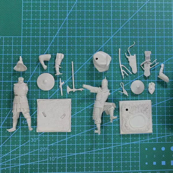 1/32 Medieval Mongol Warriors, 2 Figures, Resin Model Figure Kit, Unassembled and Unpainted