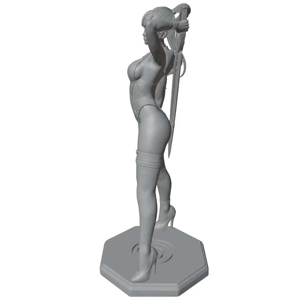 1/24 Female Warrior with Sword, Resin Model Figure Kit, Anime Theme, Unassembled and Unpainted