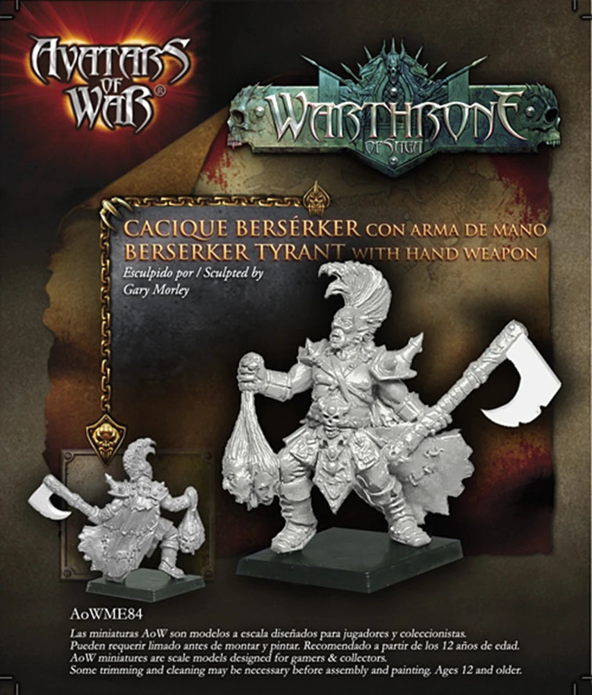 28mm Berserker Tyrant Warrior, Resin Model Figure Kit, Fantasy Theme, Unassembled and Unpainted
