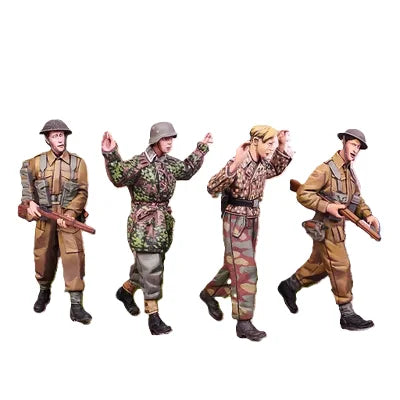 Modern Soldiers in Camouflage, 4 Figures, Resin Model Figure Kit, Unassembled and Unpainted