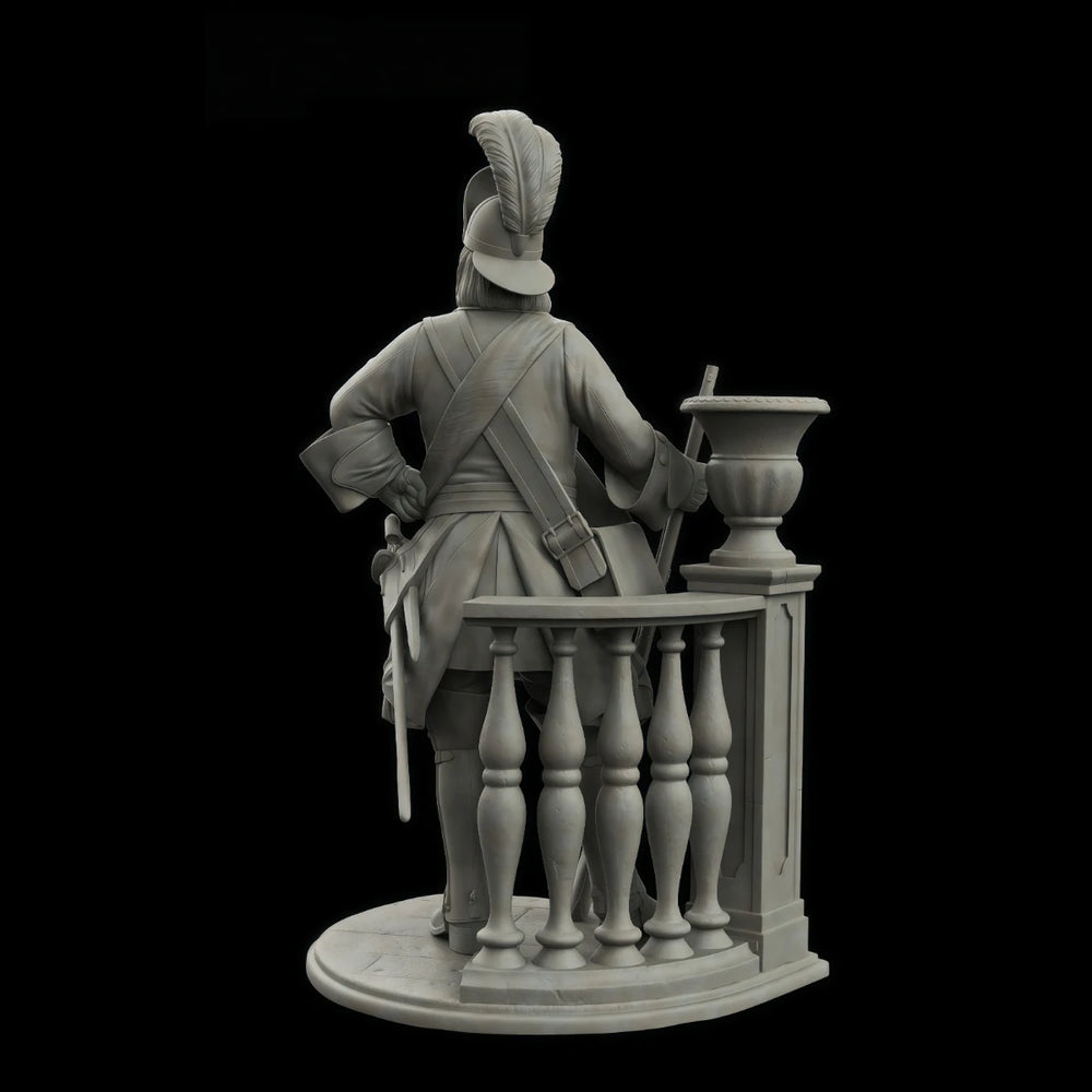 75mm Napoleonic Russian Guards Grenadier Officer, Resin Model Figure Kit, Unassembled and Unpainted