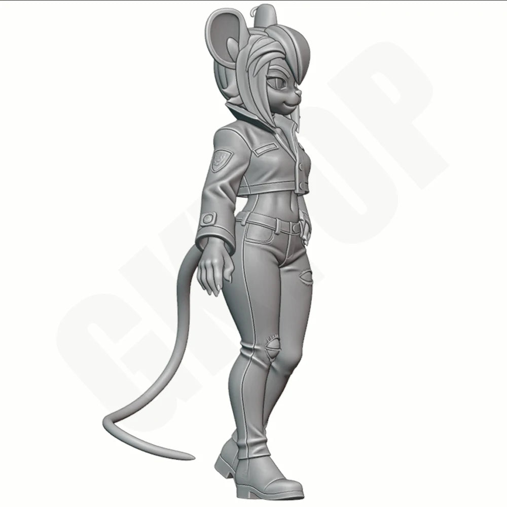 1/24 Anthropomorphic Mouse Character, Resin Model Figure Kit, Unassembled and Unpainted