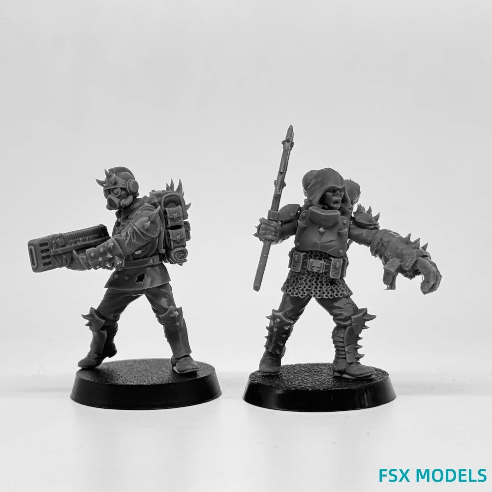Grimdark Sci-Fi Military Infantry, 20 Figures, Resin Model Figure Kit, Sci-Fi Theme, Unassembled and Unpainted
