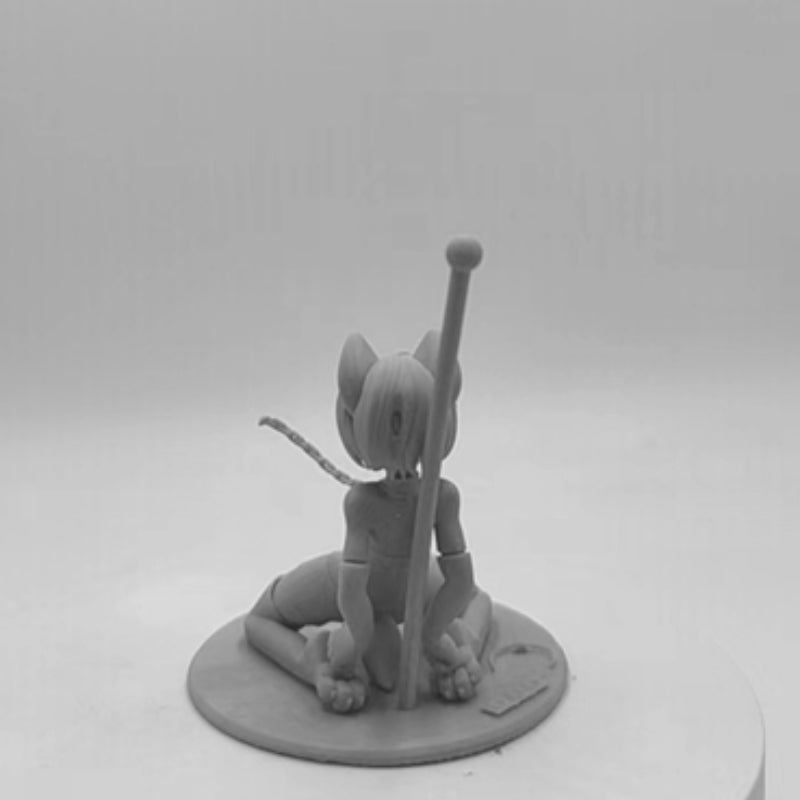 1/24 Demon Cat-Girl with Harness and Chain, Resin Model Figure Kit, Anime Theme, Unassembled and Unpainted