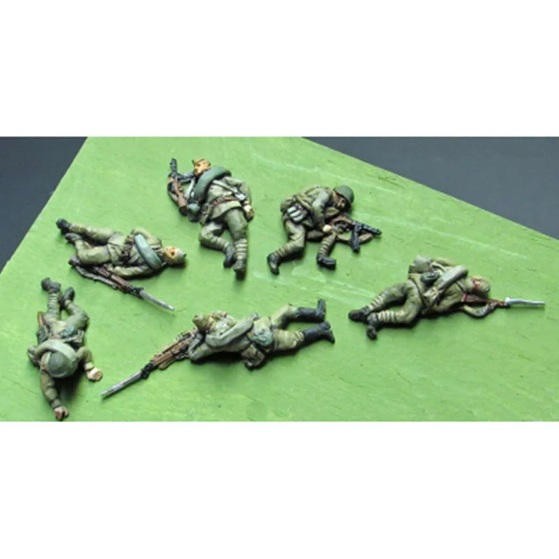 1/72 WWI Soldiers in Action, 6 Figures, Resin Model Figure Kit, Unassembled and Unpainted