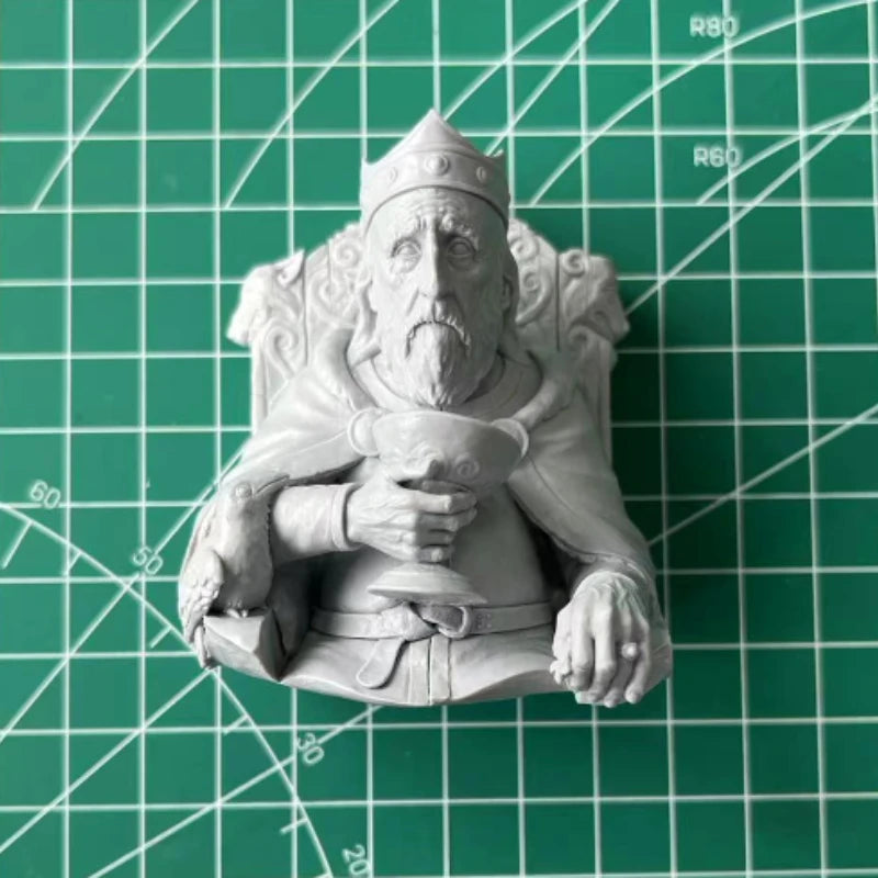 1/12 Bearded King, Resin Model Bust Kit, Fantasy Theme, Unassembled and Unpainted