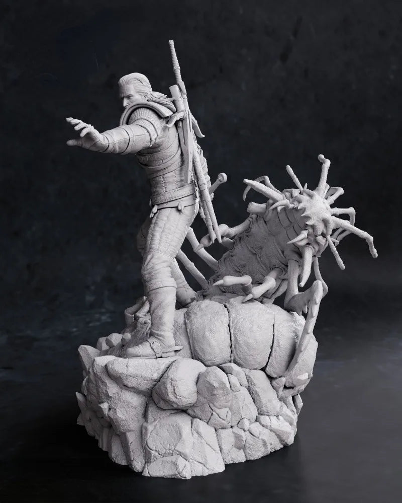 1/24 Monster Hunter Warrior, Resin Model Figure Kit, Fantasy Theme, Unassembled and Unpainted