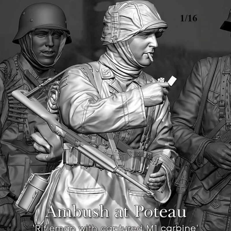 1/16 WWI German Infantryman in Combat Gear, Resin Model Figure Kit, Unassembled and Unpainted