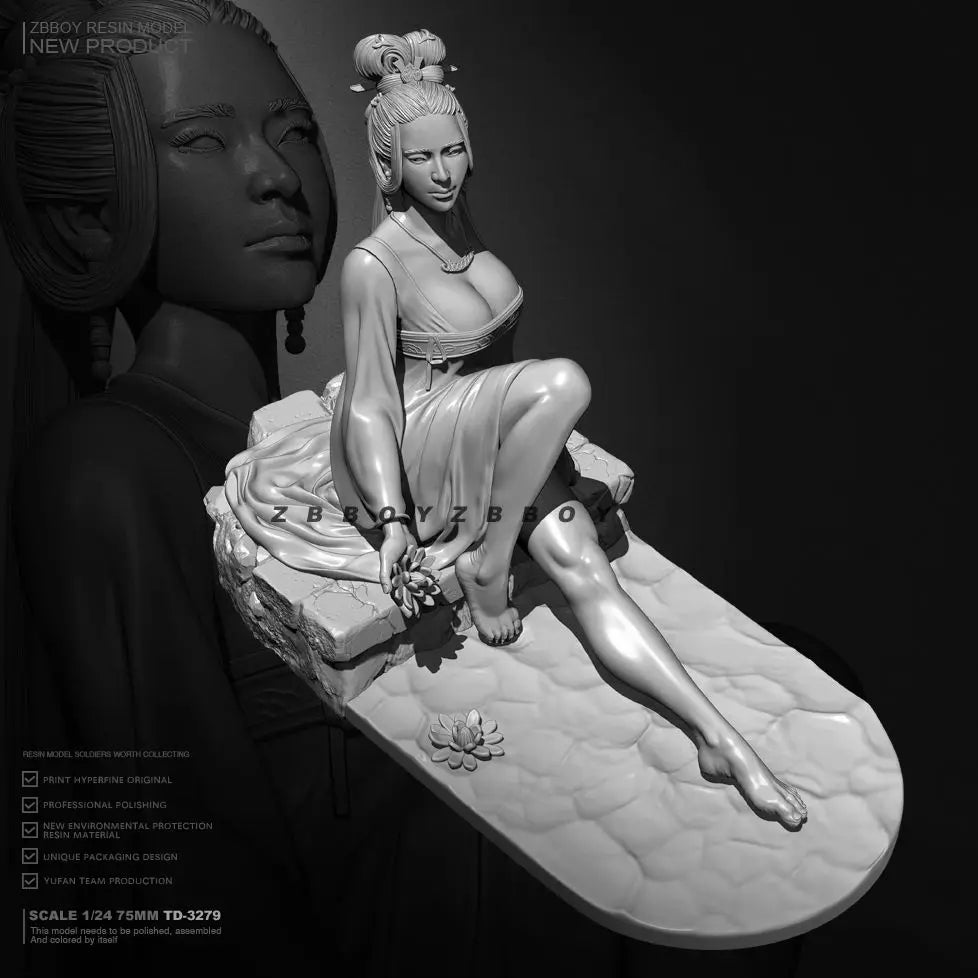 1/24 Eastern Beauty Lady Yang, Resin Model Figure Kit, Fantasy Theme, Unassembled and Unpainted