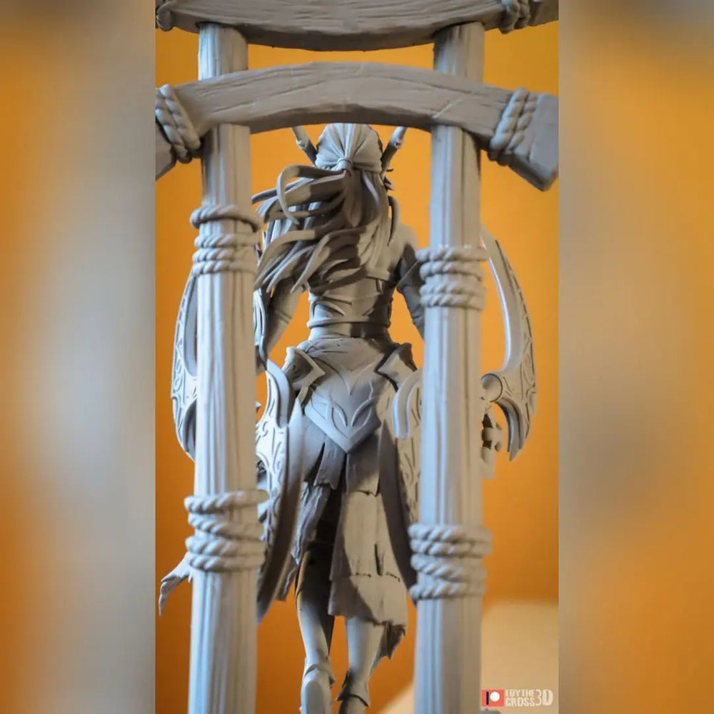 Female Warrior with Axes, Resin Model Figure Kit, Fantasy Theme, Unassembled and Unpainted