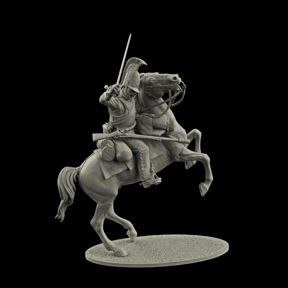 75mm Napoleonic Russian Cuirassier Cavalry, Resin Model Figure Kit, Unassembled and Unpainted