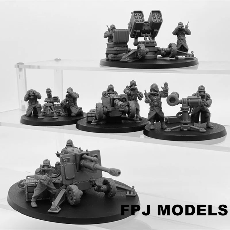 28mm Military Squad with Heavy Weapons, 28 Figures, Resin Model Figure Kit, Sci-Fi Theme, Unassembled and Unpainted