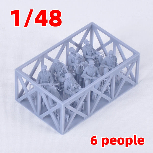 1/35 WWII German Truck Crew, 8 Figures, Resin Model Figure Kit, Unassembled and Unpainted