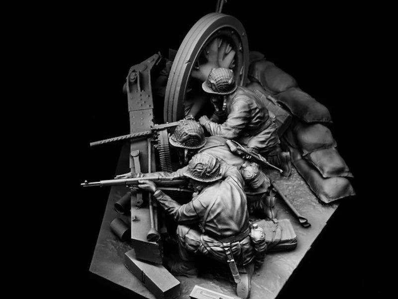 1/16 WWII 101st Airborne Artillery, 3 Figures, Resin Model Figure Kit, Unassembled and Unpainted