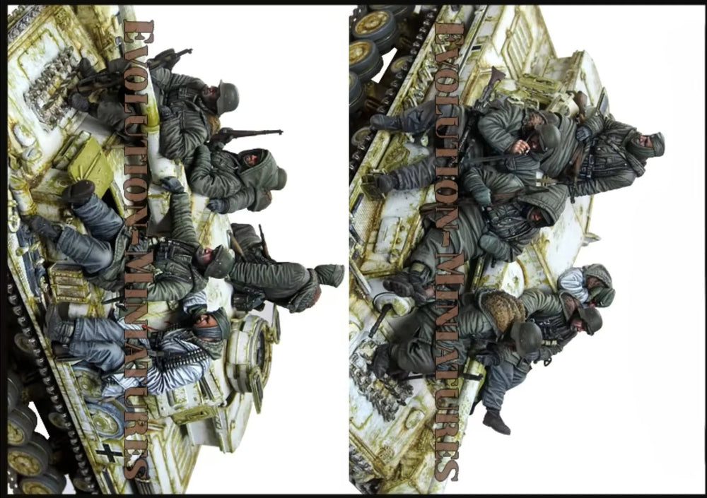 1/35 WWI British Infantry Defending Trench, 6 Figures, Resin Model Figure Kit, Unassembled and Unpainted