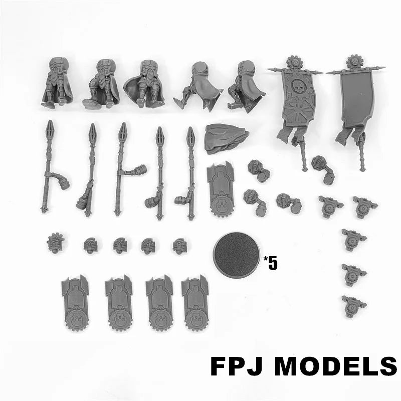 28mm Scavenger Legio, 14 Figures, Resin Model Figure Kit, Fantasy Theme, Unassembled and Unpainted