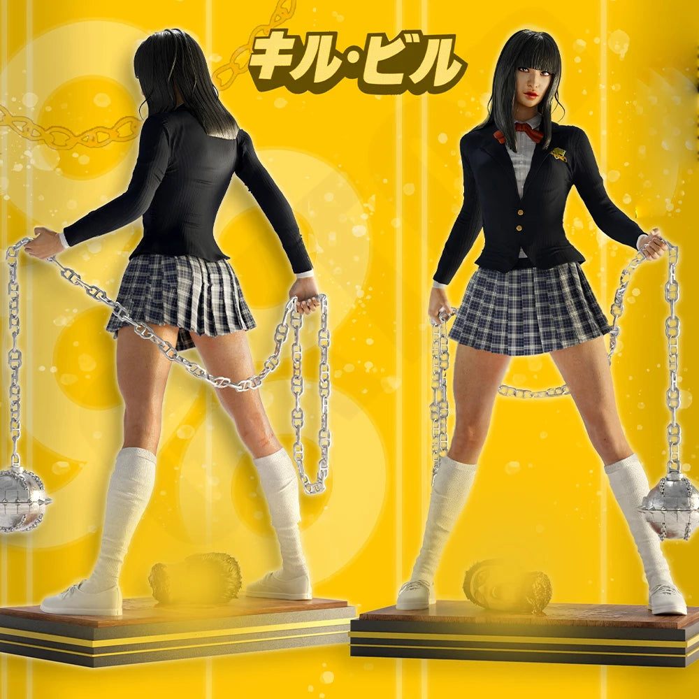 1/24 Schoolgirl with Spiked Bracers and Chains, Resin Model Figure Kit, Anime Theme, Unassembled and Unpainted