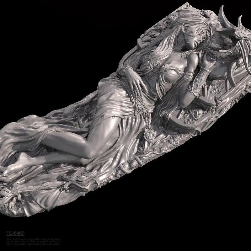 90mm Fallen Princess Demon, 3 Figures, Resin Model Figure Kit, Fantasy Theme, Unassembled and Unpainted