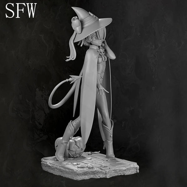 1/24 Maid Witch with Cat Ears, Resin Model Figure Kit, Anime Theme, Unassembled and Unpainted
