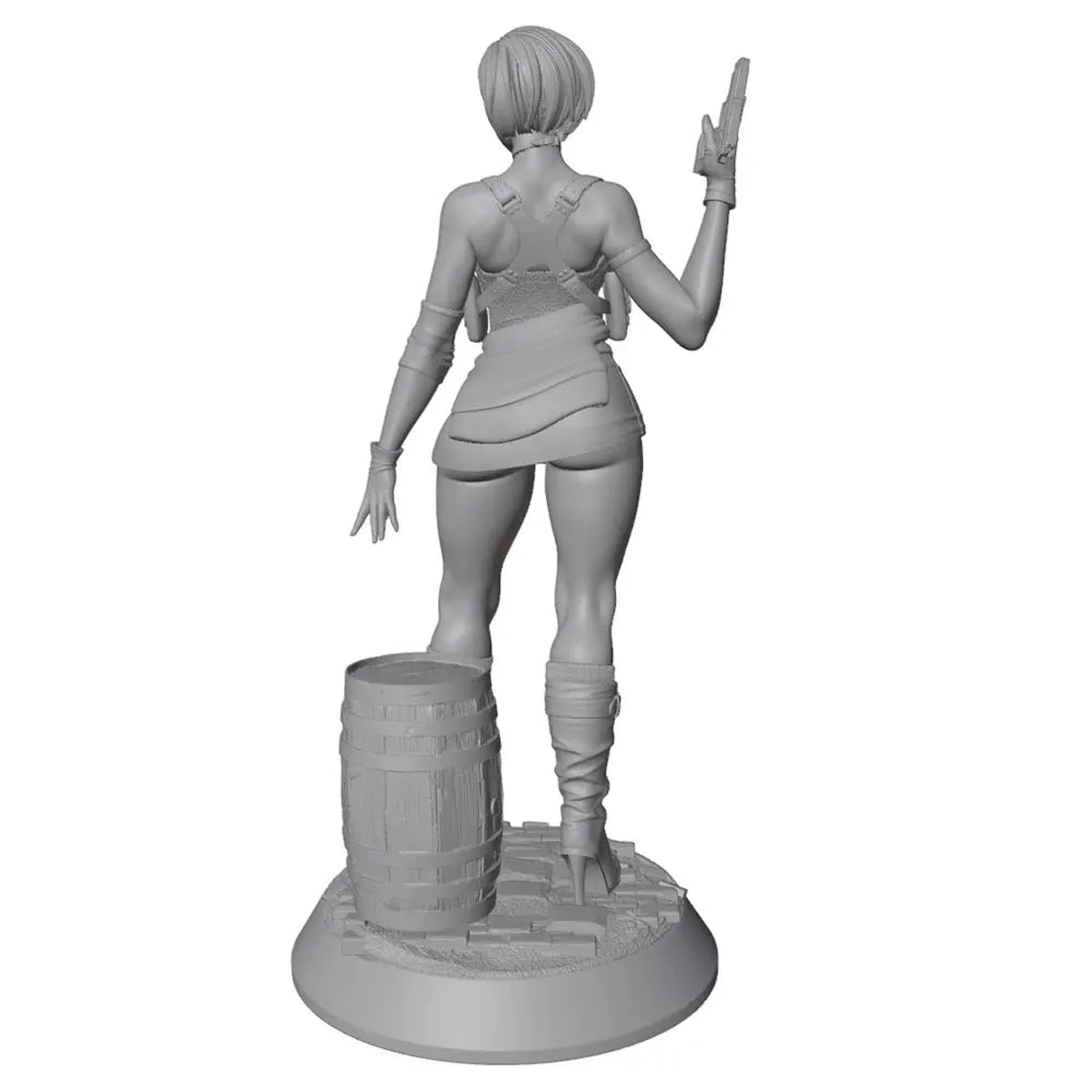 1/24 Female Tactical Operator with Dual Rifles, Resin Model Figure Kit, Fantasy Theme, Unassembled and Unpainted