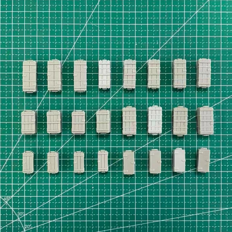 1/35 WWII Ammo Boxes & Fortifications, Resin Model Accessory Kit, Unpainted