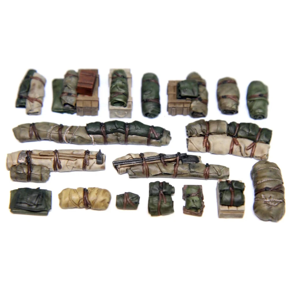 1/35 Modern Military Field Tents & Tarps Set, Resin Model Accessory Kit, Unpainted