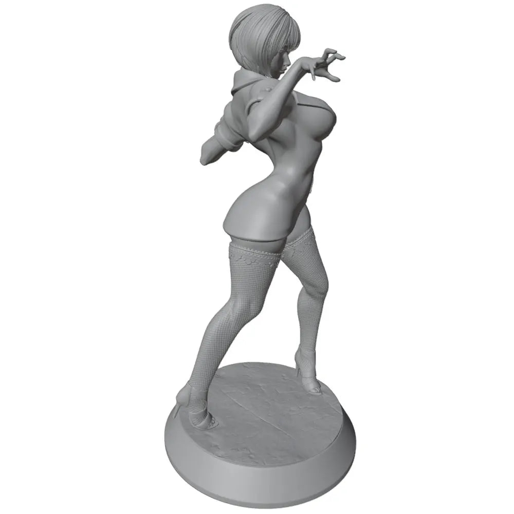 1/24 Pin-Up Woman in Bikini with Raised Arms, Resin Model Figure Kit, Unassembled and Unpainted