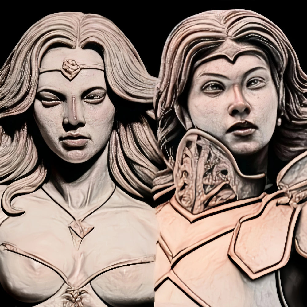 1/10 Ornate Fantasy Female Warriors, 2 Figures, Resin Model Bust Kit, Fantasy Theme, Unassembled and Unpainted