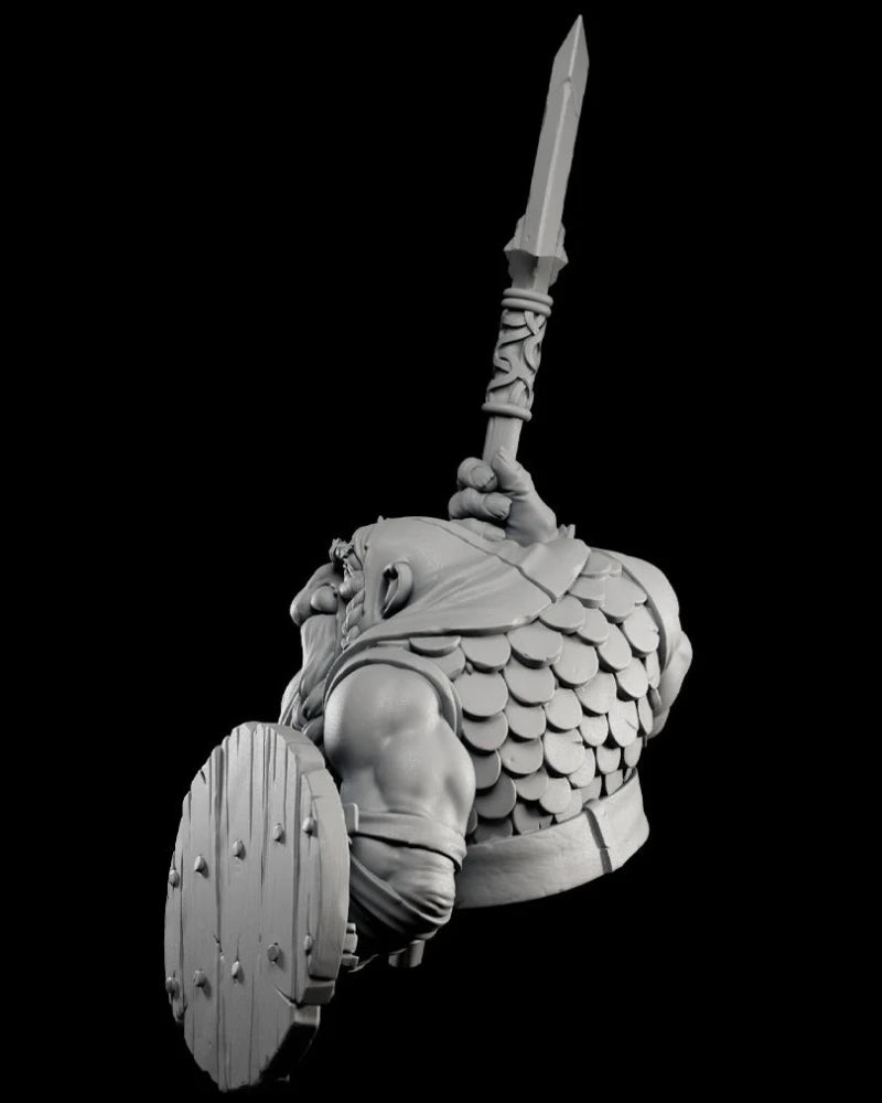 60mm Medieval Fantasy Dwarf Hunter, Resin Model Bust Kit, Unassembled and Unpainted