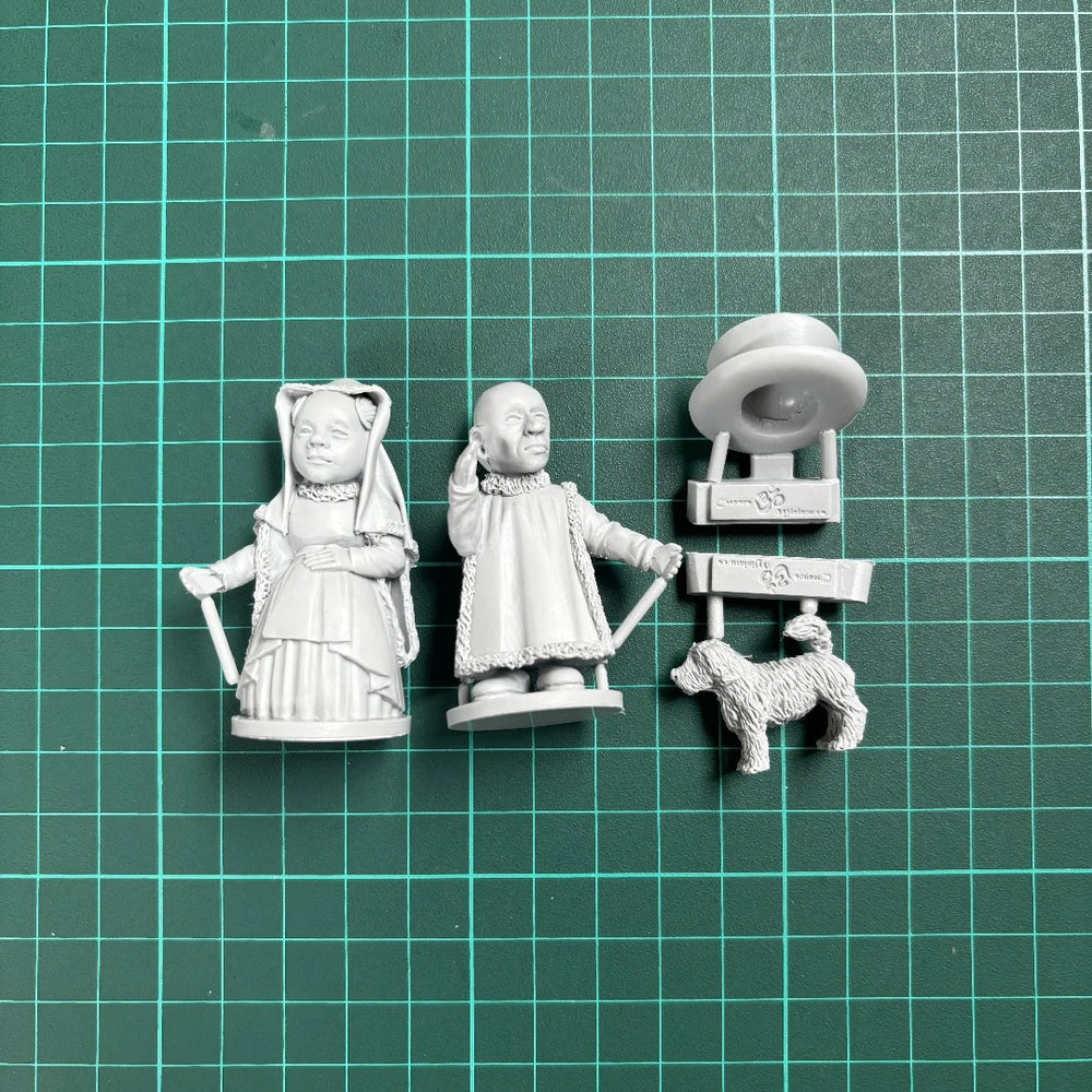 50mm Medieval Renaissance Arnolfini Couple with Dog, 3 Figures, Resin Model Figure Kit, Unassembled and Unpainted