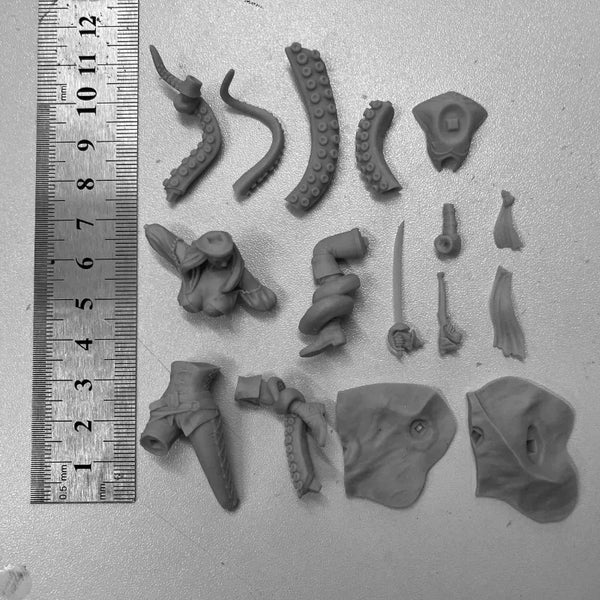 1/24 Pirate & Dragon, Resin Model Figure Kit, Fantasy Theme, Unassembled and Unpainted