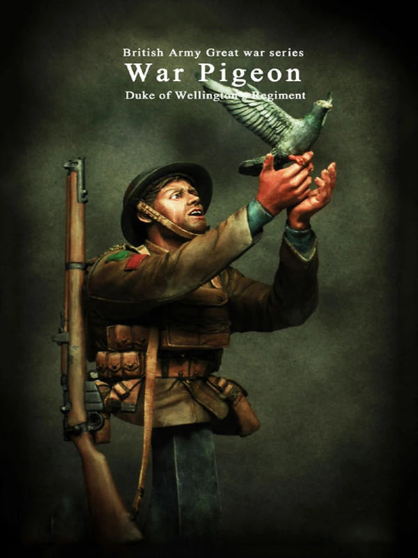 200mm WWI British Soldier with Carrier Pigeon, Resin Model Figure Kit, Unassembled and Unpainted