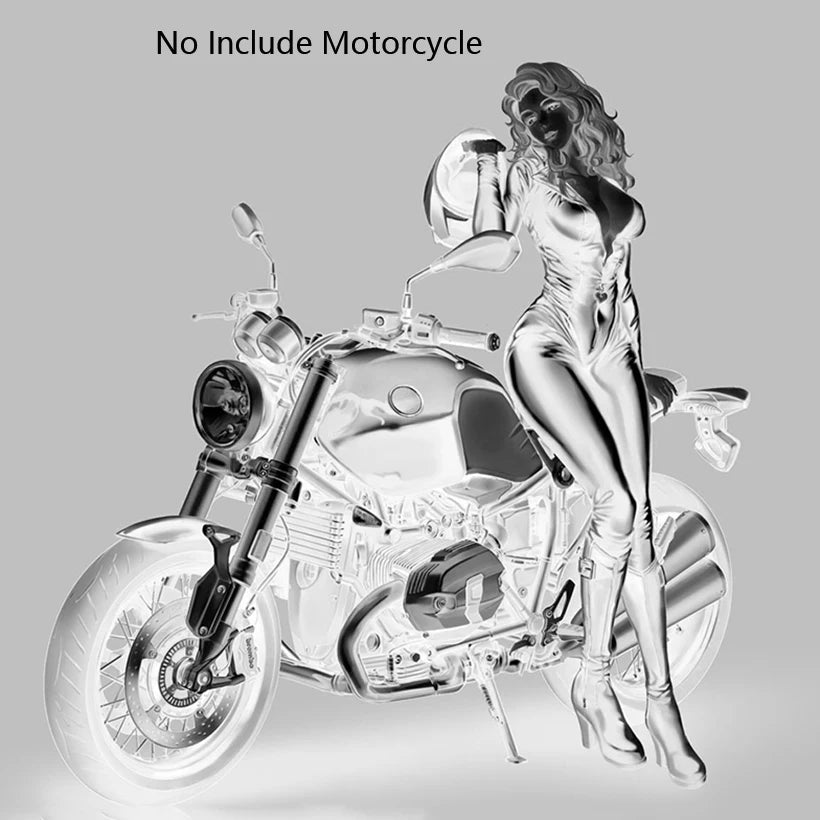 1/9 Pin-up Biker Female, Resin Model Figure Kit, Unassembled and Unpainted