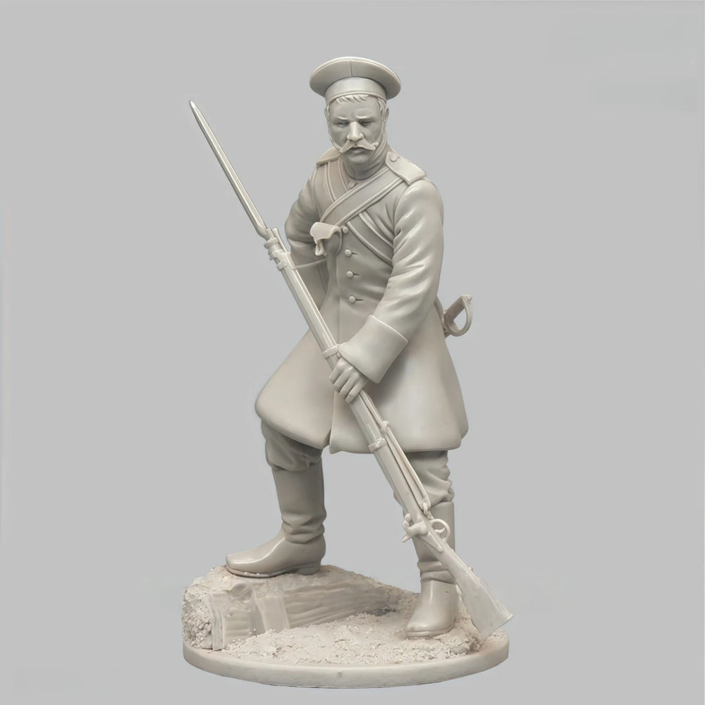 54mm WWI Russian Infantry Soldier, Resin Model Figure Kit, Unassembled and Unpainted