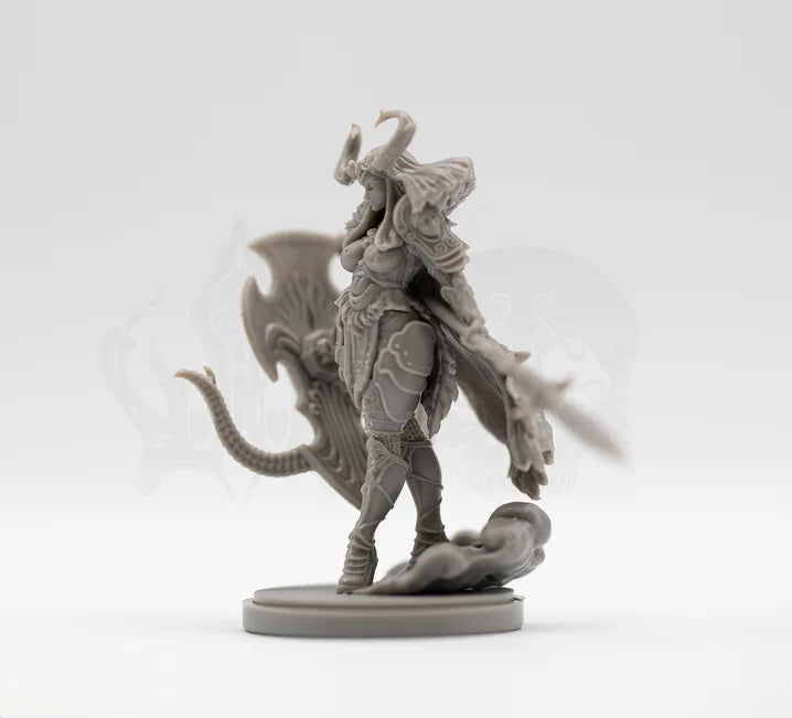 30mm Undead Demon Rider, Resin Model Figure Kit, Fantasy Theme, Unassembled and Unpainted