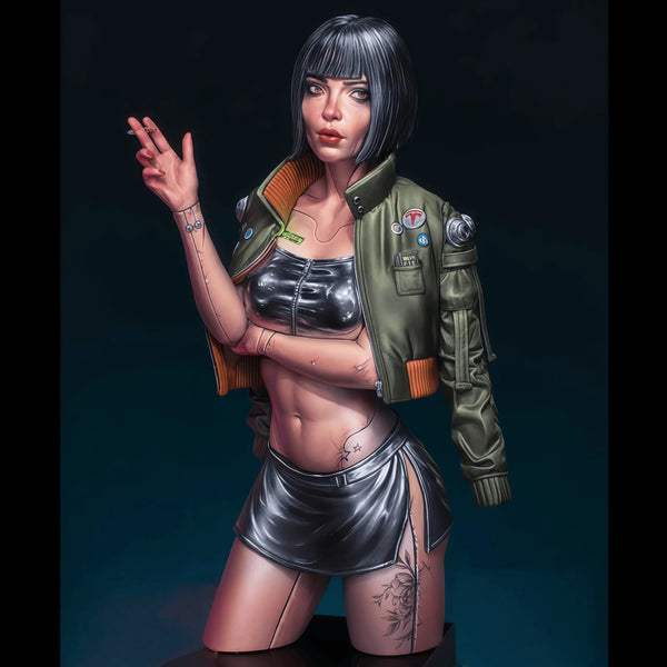 1/10 Modern Female Pinup with Tactical Gear, Resin Model Bust Kit, Unassembled and Unpainted