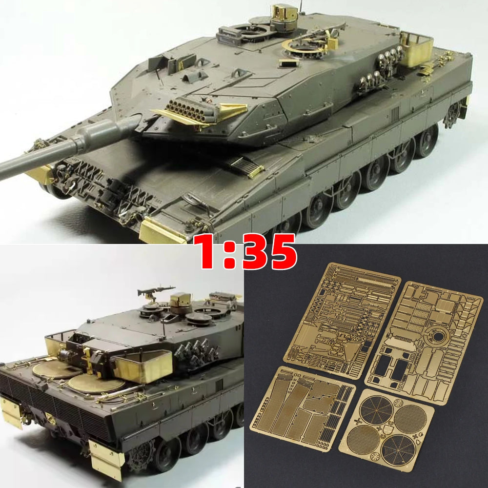 1/35 Modern Leopard 2A6 Tank, Resin Model Vehicle Kit, Unassembled and Unpainted