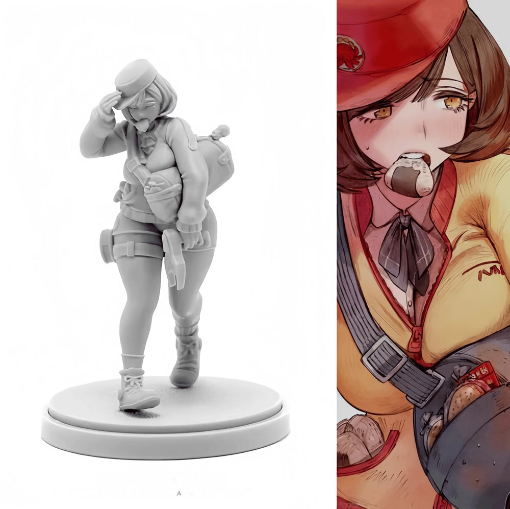 38mm Bread Girl, Resin Model Figure Kit, Anime Theme, Unassembled and Unpainted