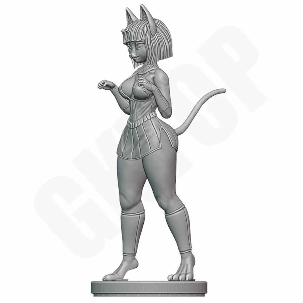 1/24 Egyptian Cat Girl, 5 Figures, Resin Model Figure Kit, Anime Theme, Unassembled and Unpainted