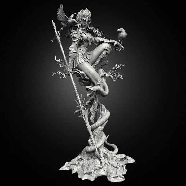 90mm Dark Fantasy Queen, Resin Model Figure Kit, Fantasy Theme, Unassembled and Unpainted