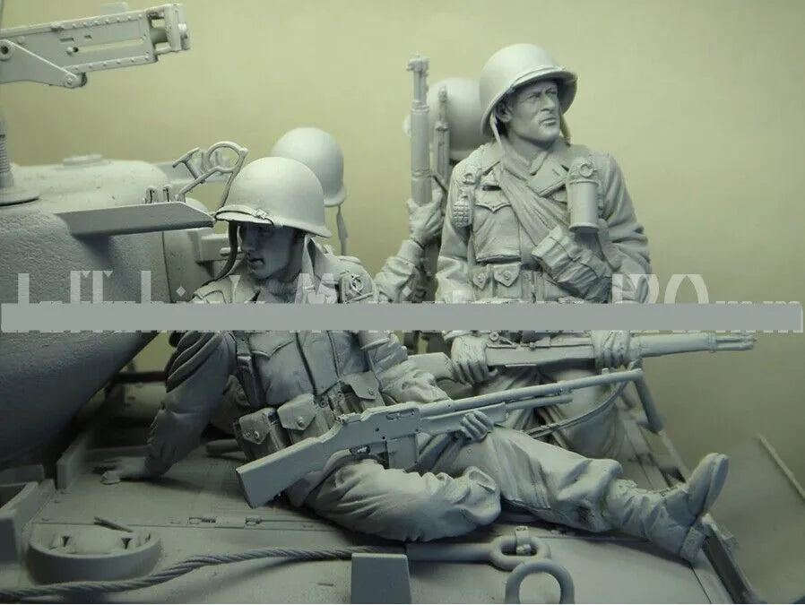 1/16 WWII German, 6 Figures, Resin Model Diorama Kit, Unassembled and Unpainted