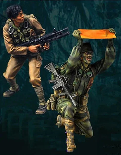 1/35 Modern Tactical Team with Signal Flare, 2 Figures, Resin Model Figure Kit, Unassembled and Unpainted
