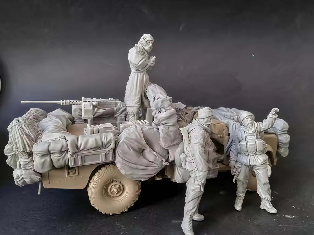 1/35 WWI Supply Convoy, 5 Figures, Resin Model Figure Kit, Unassembled and Unpainted